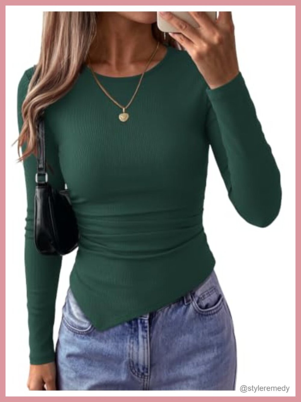 Women Long Sleeve Ruched Crew Neck Knit Top Casual Fall Y2K